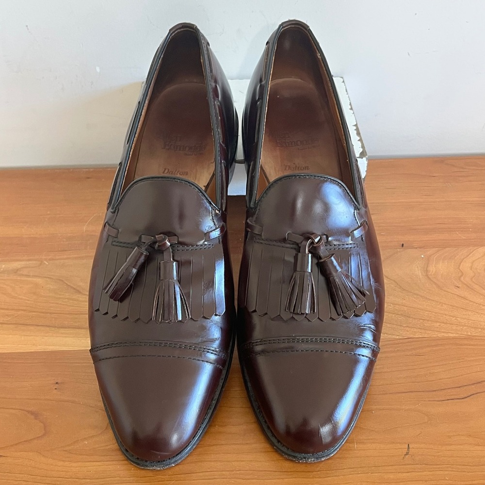 Allen Edmonds Dalton Burgundy Leather Kiltie Tassel Loafers Mens 11 B 2877